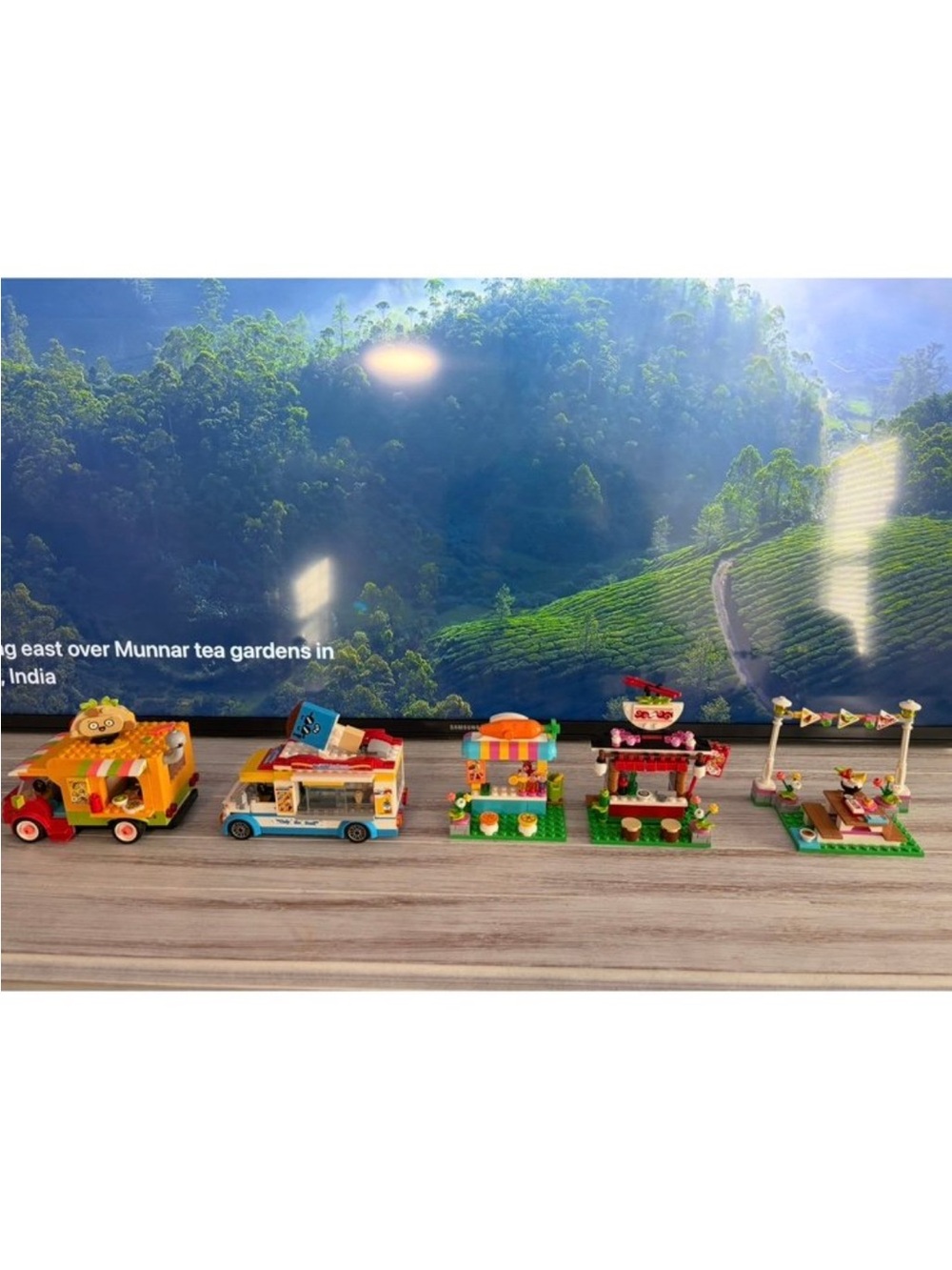 Lego street market, space ride amusement truck and ice cream truck